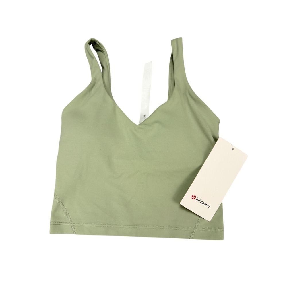 Lululemon Align Tank Top‎ Fatigue Green Nulu Cropped Shelf  Size 2 NEW MSRP $68